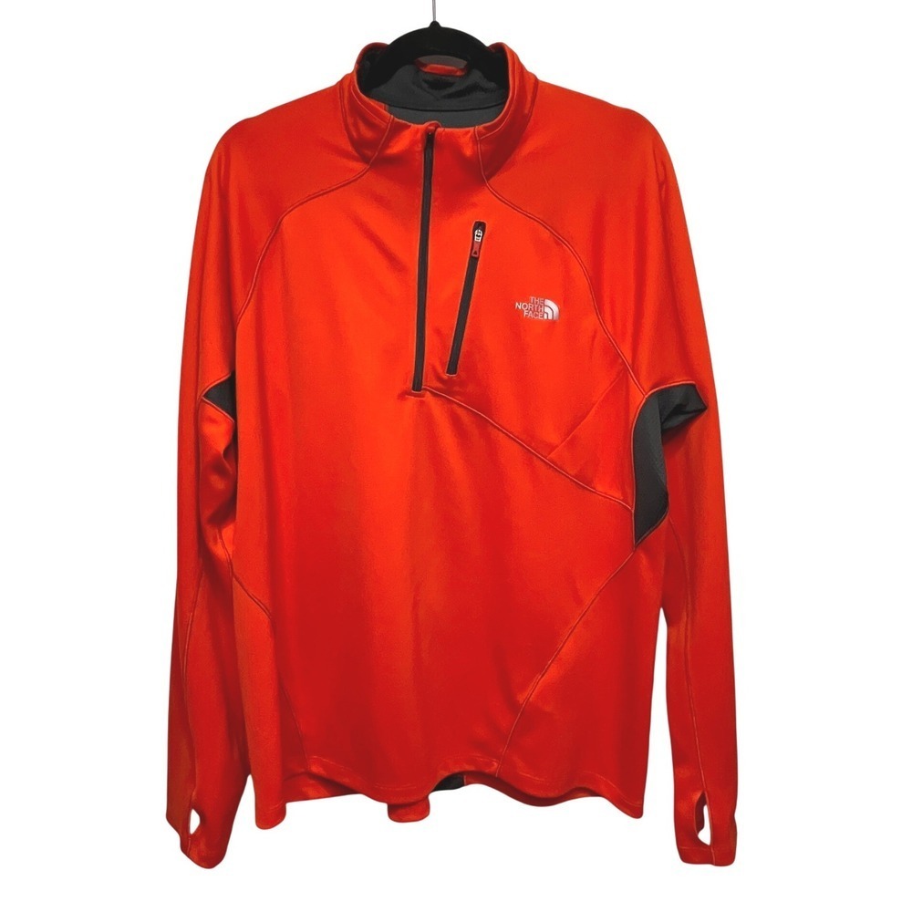 North Face Impulse Performance Pullover Men XL Shirt 1/4 Zip Orange Gorpcore
